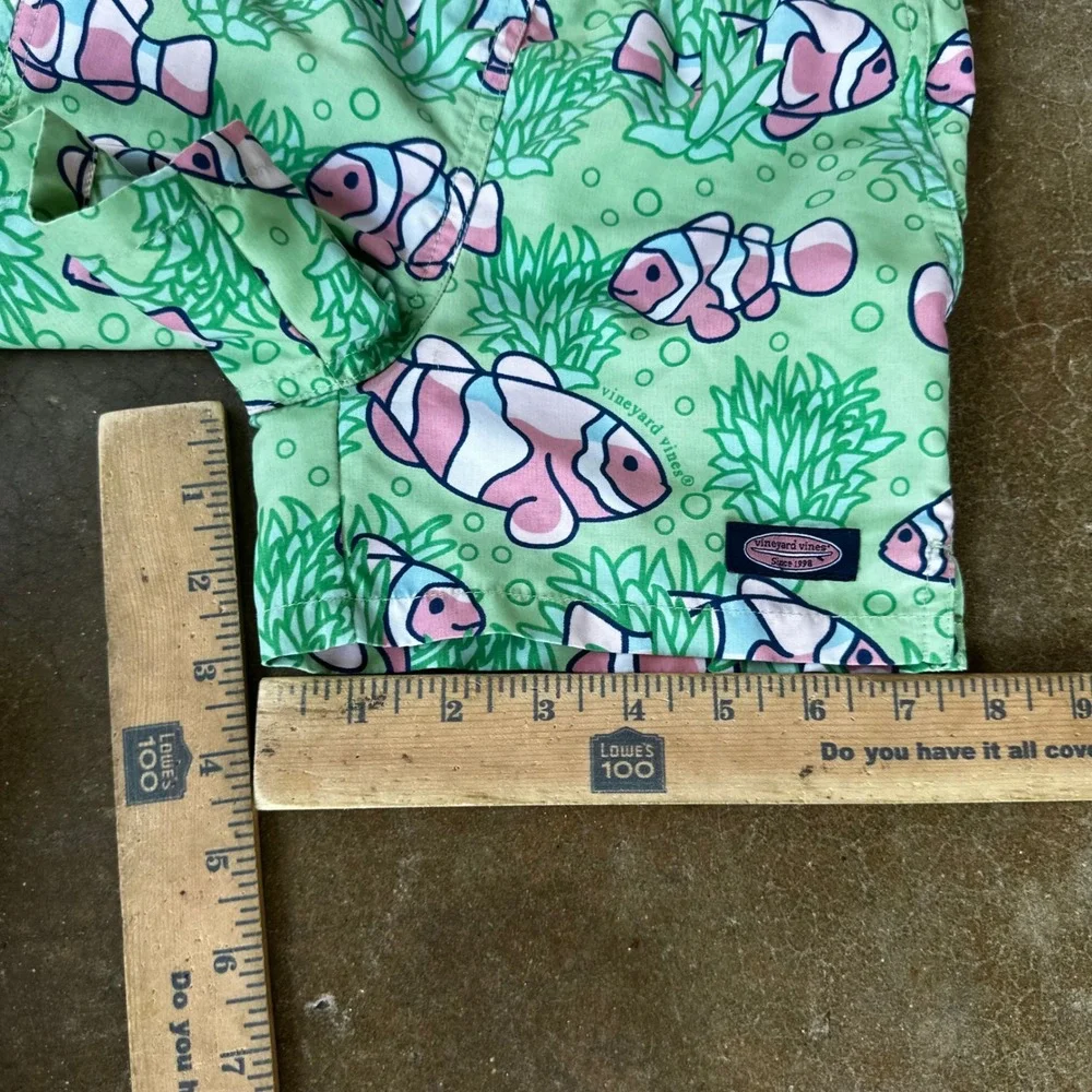 Vineyard Vines Swim Trunks Kids 2T Green Excellent Clownfish Print Shorts